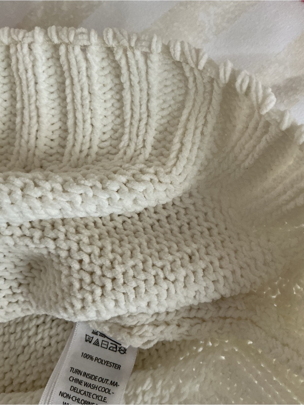 Joie Cream Crochet Flower Puff-Sleeve Knit Top - Picture 8 of 8
